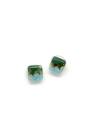 Square Glass Stud Earrings Square Glass Stud Earrings